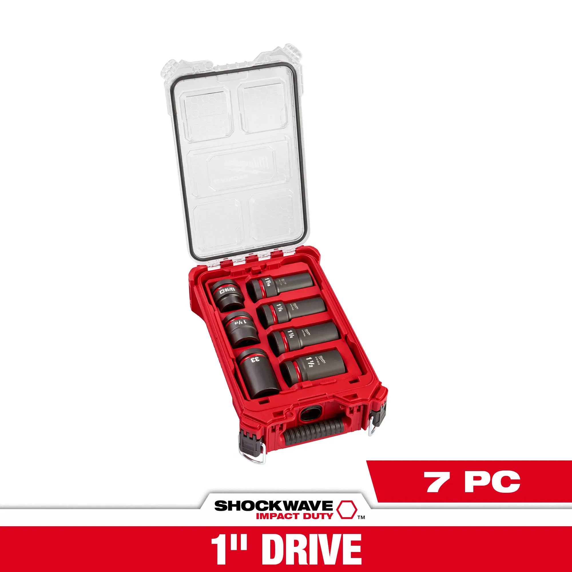 SHOCKWAVE Impact Duty™ 1” Drive 7PC MM & SAE Wheel Service Socket PACKOUT™ Set Main image