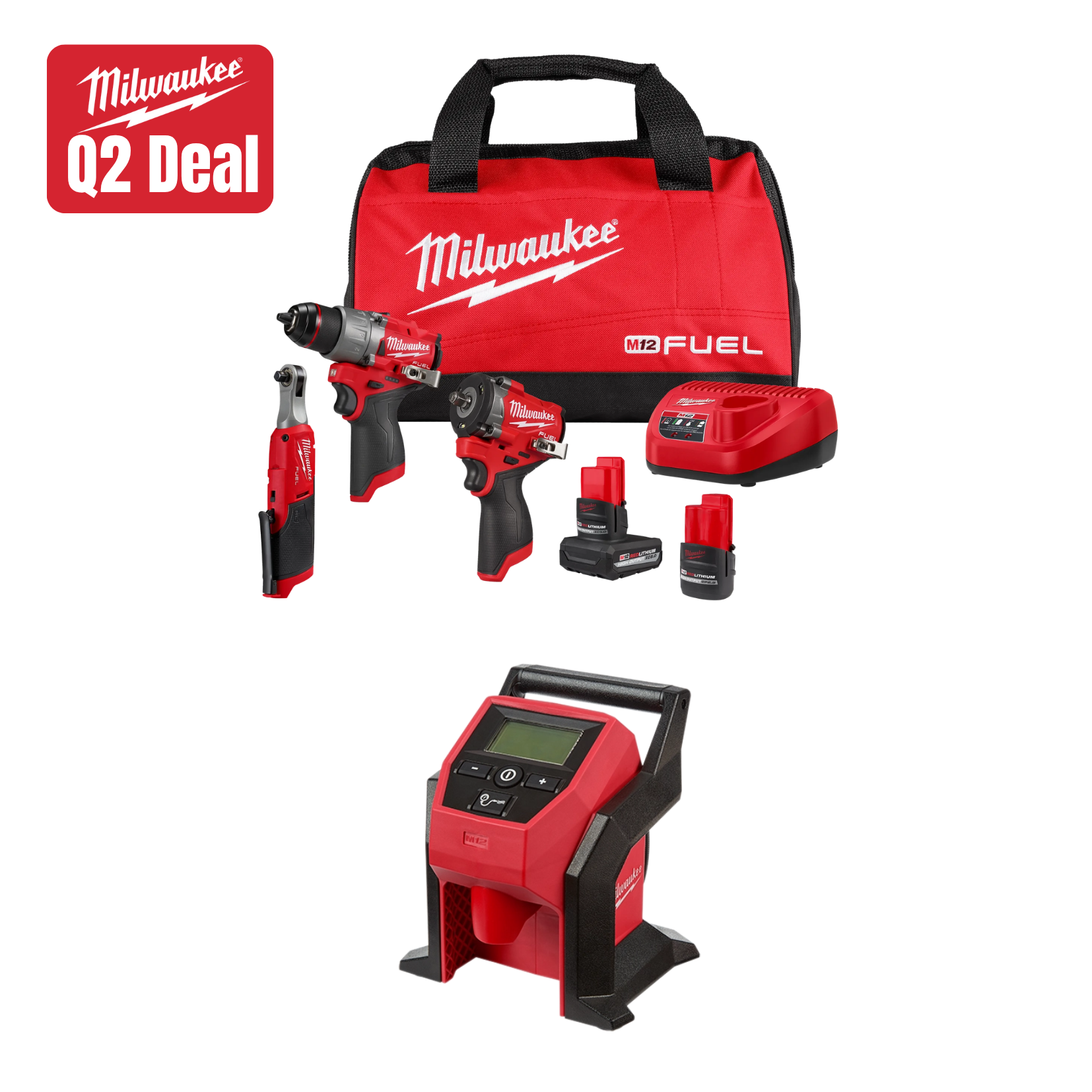 NEW Milwaukee Tool M12 FUEL 3-Tool Combo Kit w/ FREE Item