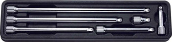 1/4 Sq. Dr. Wobble-Fix Extension Bar Set 28-250mm ABS Tray 6 pieces