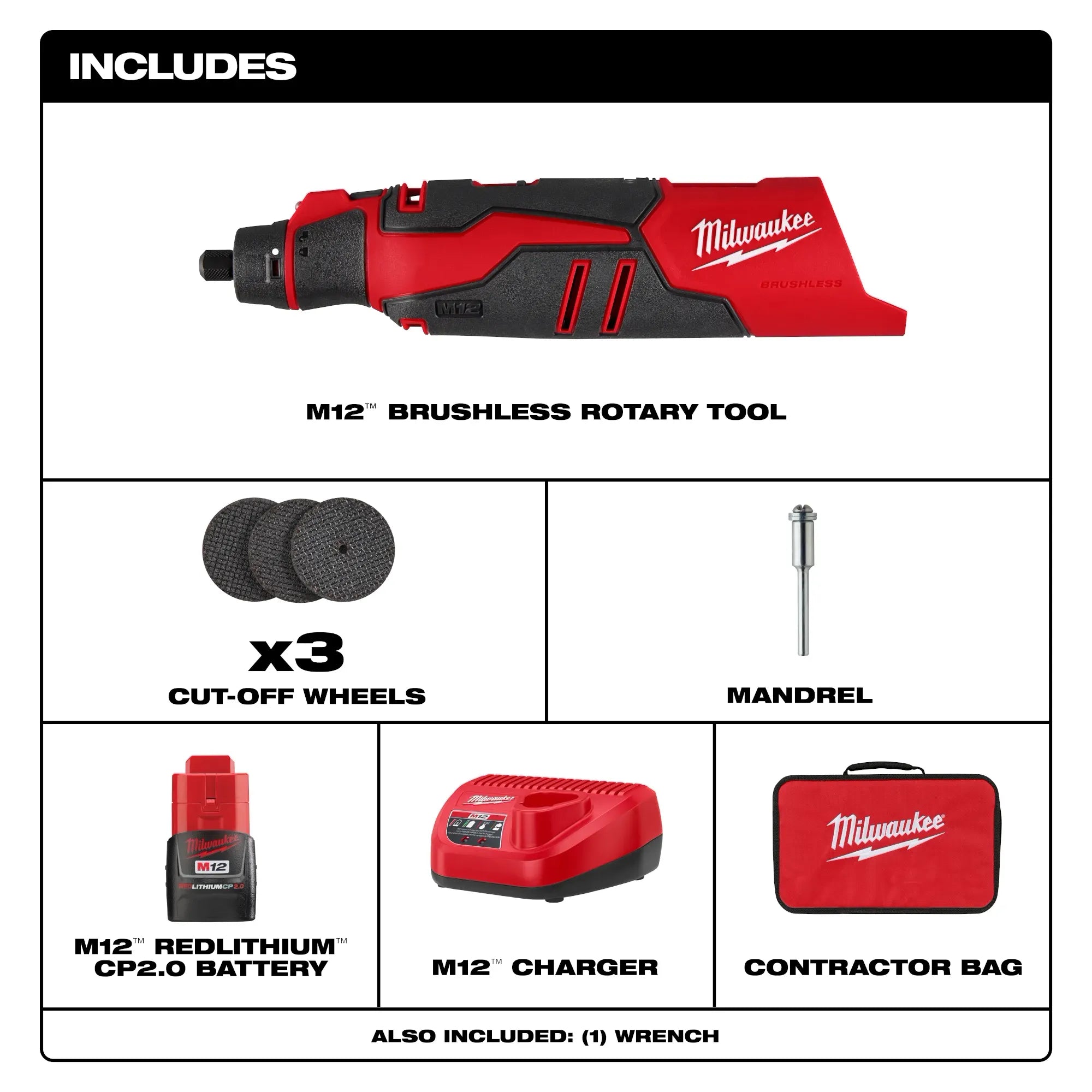 Milwaukee Tool M12 Brushless Rotary Tool Kit Secondary image