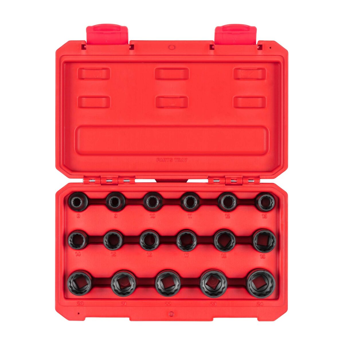 TEKTON 1/2 Inch Drive 12-Point Impact Socket Set with Case, 17-Piece (8-24 mm) | SID92338