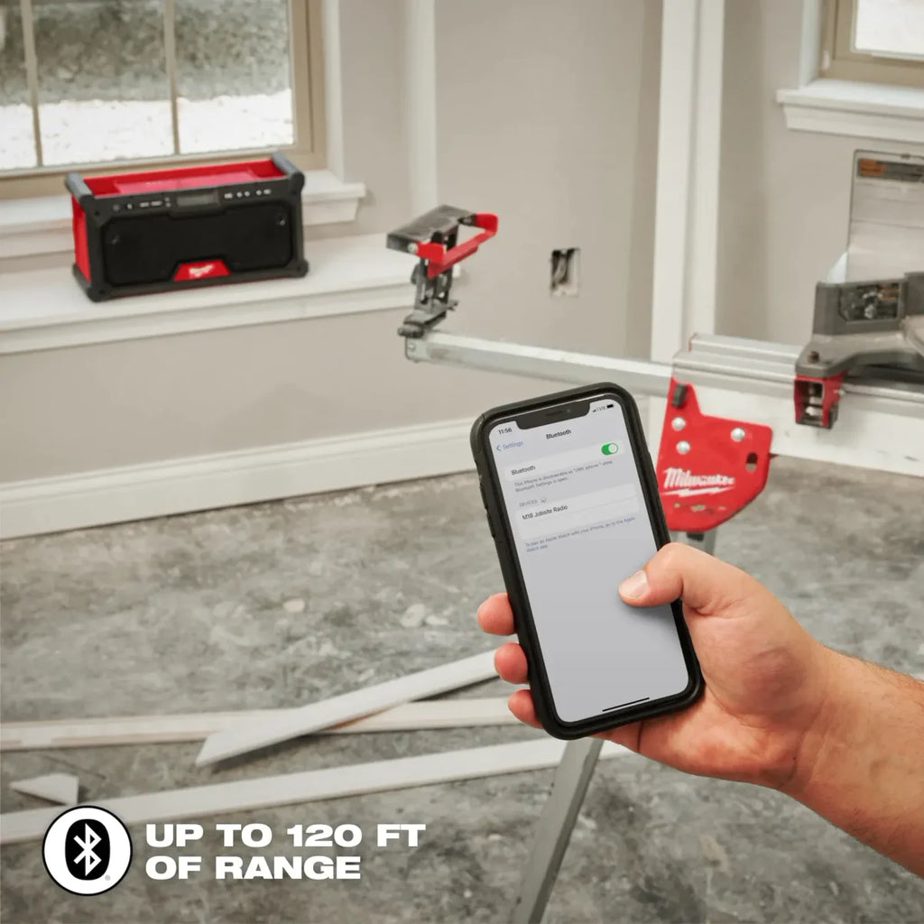 Milwaukee Tool M18 Bluetooth Jobsite Radio w/ 2 Pack of XC5.0 Batteries
