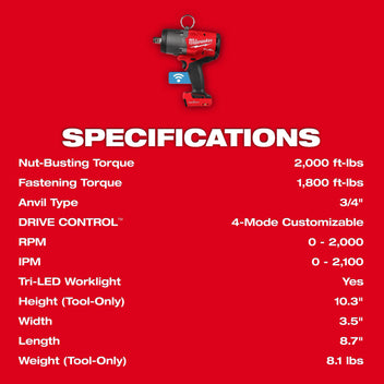 PREORDER: Milwaukee M18 FUEL™ 3/4" High Torque Impact Wrench w/ ONE-KEY™