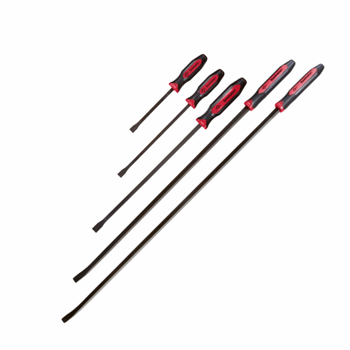 5PC Curved Pry Bar Set- Red [12"/17"/25"/48"/58"]