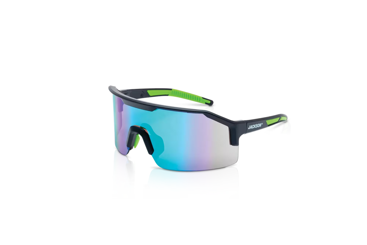 Maxview+ Safety Glasses - Black Frame - Green Mirror Lens