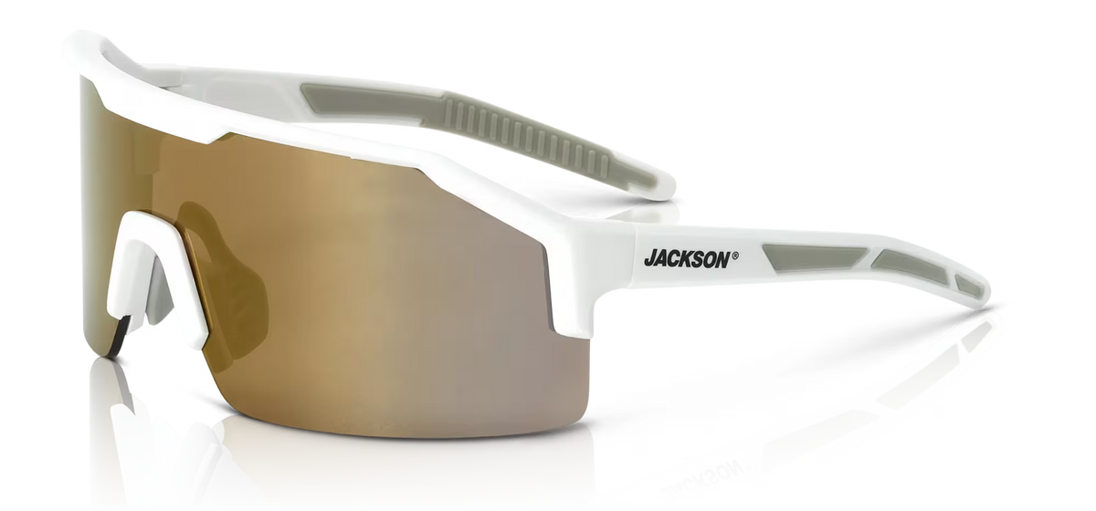Maxview+ Safety Glasses - White Frame - Gold Mirror Lens