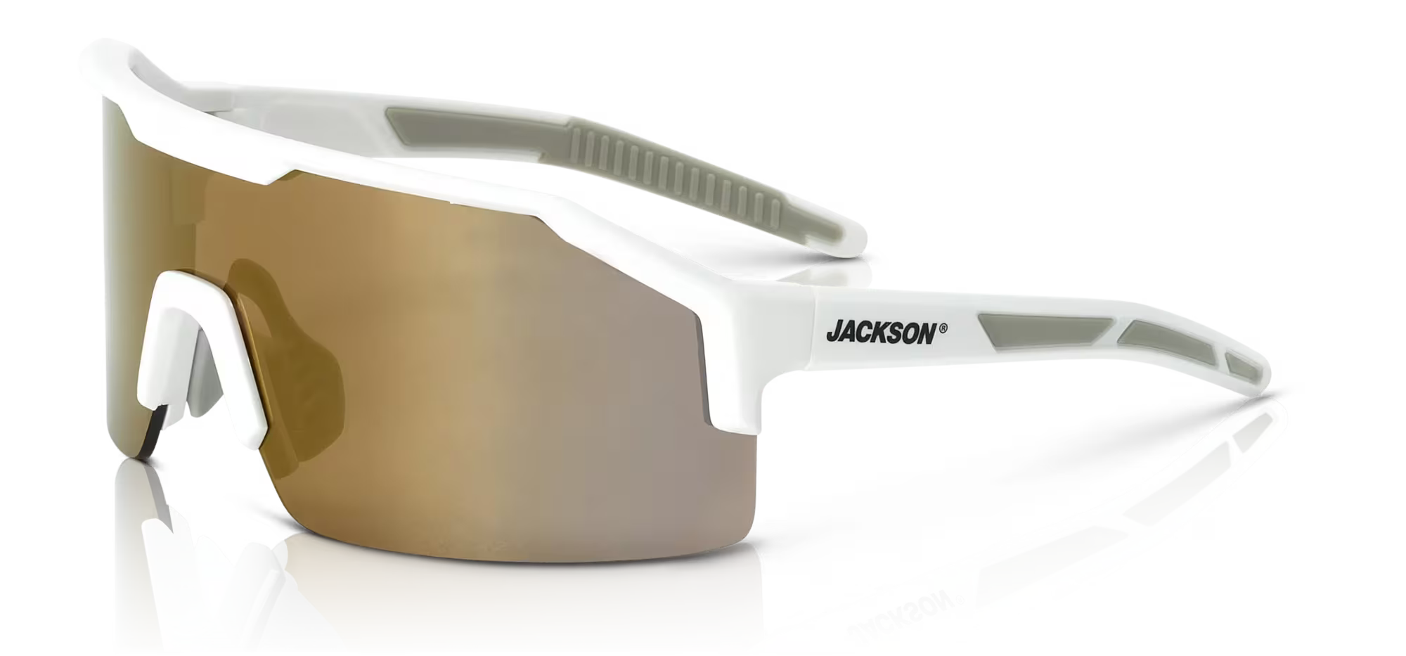 Maxview+ Safety Glasses - White Frame - Gold Mirror Lens