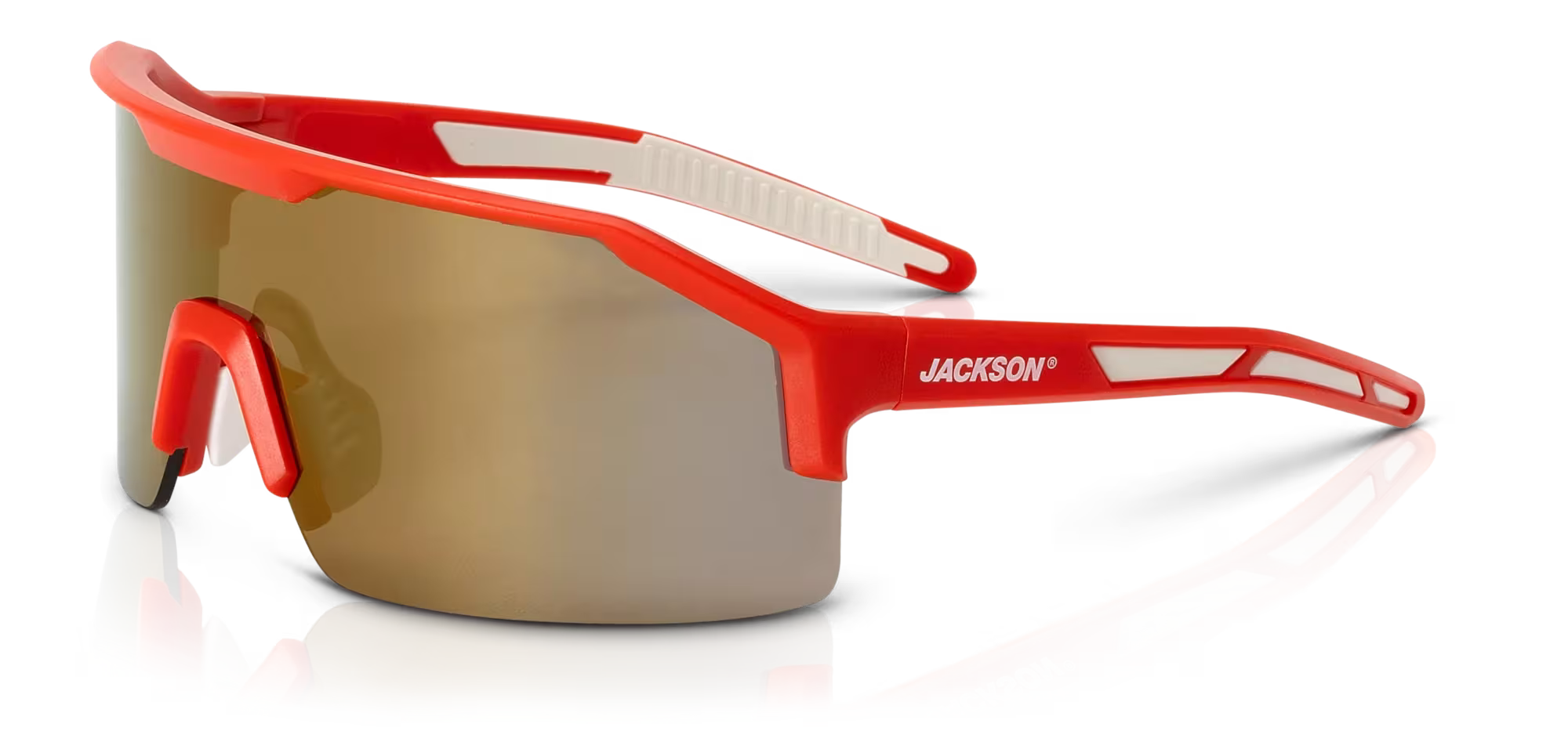 Maxview+ Safety Glasses - Red Frame - Gold Mirror Lens
