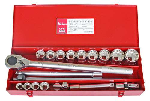 Ko-ken 6260M 3/4 Sq. Dr. Socket Set   12 point   20 pieces