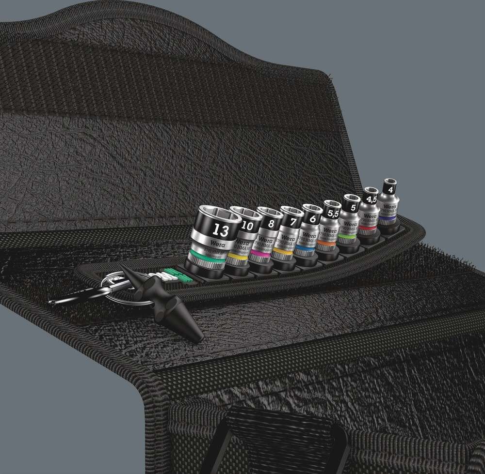 Belt 1 Zyklop socket set with holding function, 1/4" drive, 10 pieces