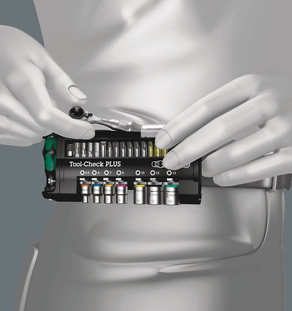 TOOL-CHECK PLUS BITS ASSORTMENT WITH RATCHET + SOCKETS