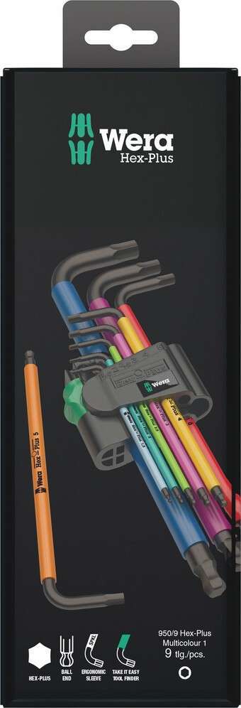 950 SPKL/9 SM N MULTICOLOUR SB LONG ARM HEX KEY SET (SB Packaging, Clip) Secondary image