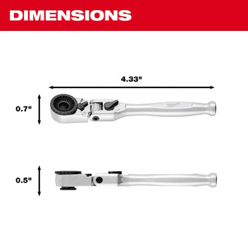 Milwaukee Tool 44 Piece 1/4 Inch Hex Drive Mini Flex Head Ratchet and Bit Set