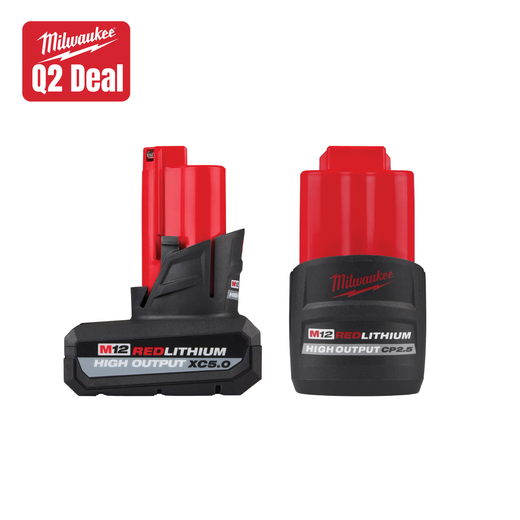 M12 REDLITHIUM™ HIGH OUTPUT™ XC5.0 Battery w/ FREE M12 REDLITHIUM™ HIGH OUTPUT™ 2.5 Battery Main image