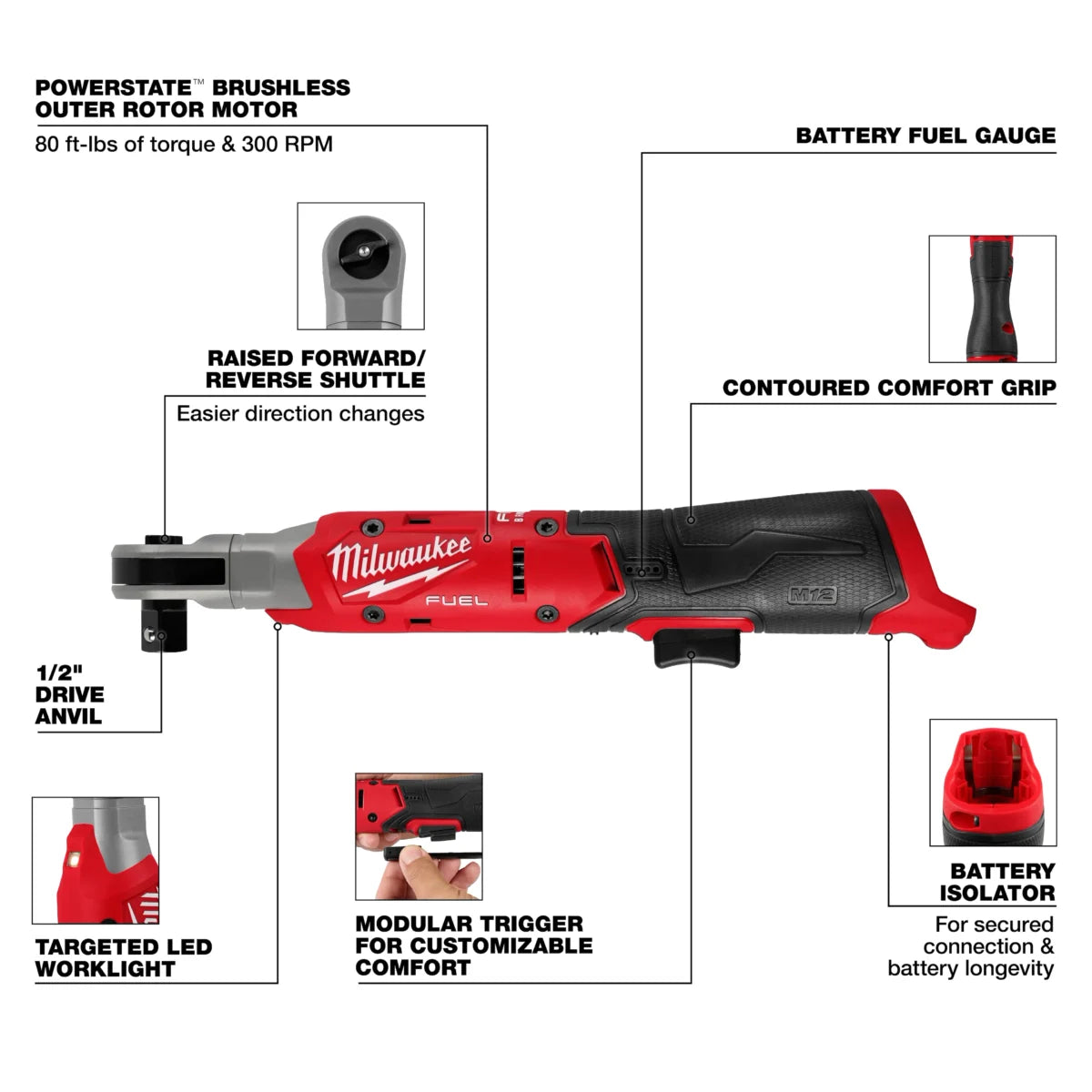 M12 FUEL 1/2" RATCHET (IN STOCK)