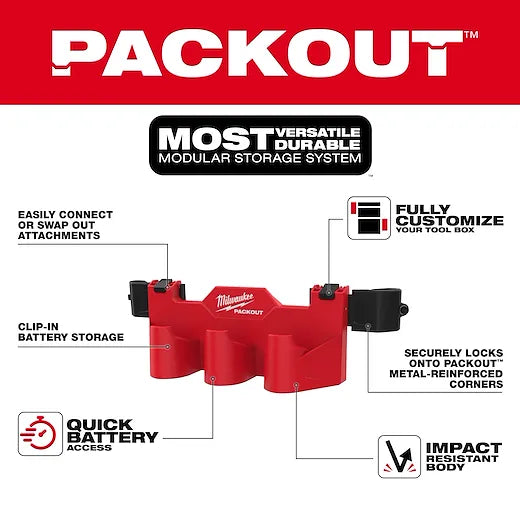 Milwaukee Tool PACKOUT Tool Box M12 Battery Rack Attachment
