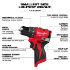 Milwaukee Tool M12 Subcompact Brushless 2-Tool Combo Kit