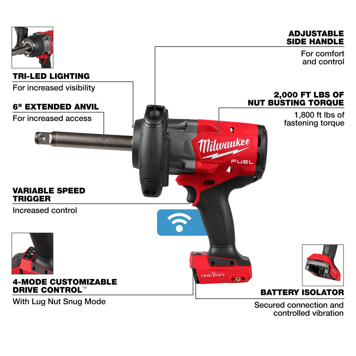 PREORDER: M18 FUEL™ 3/4" Extended Anvil High Torque Impact Wrench w/ ONE-KEY™