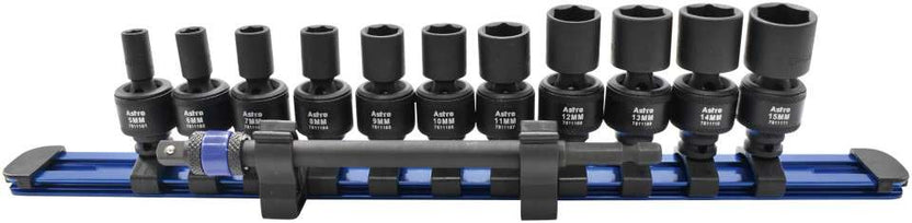 Astro Pneumatic 12pc 1/4" Square & Hex Drive Magnetic Universal 6pt Impact Socket Set for Impact Wrenches & Drivers Main image