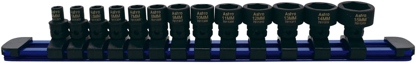 Astro: 13-Piece 1/4″ Drive Low Profile Nano Impact Sockets – Metric Main image