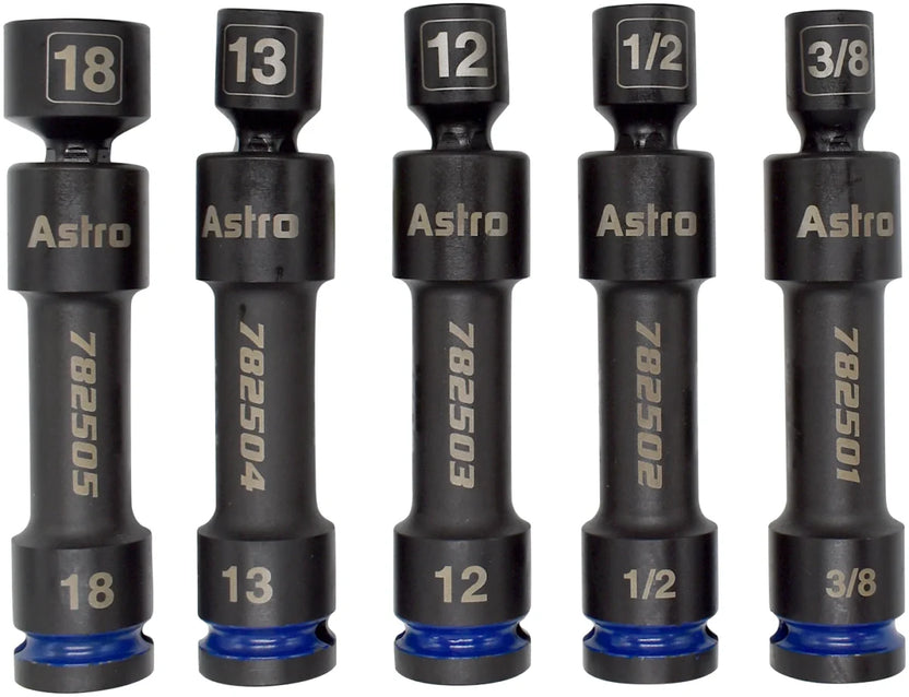 Astro Pneumatic 1/2 Inch Drive 12-Point Pinless Heavy-Duty Driveline Impact Socket Set Main image