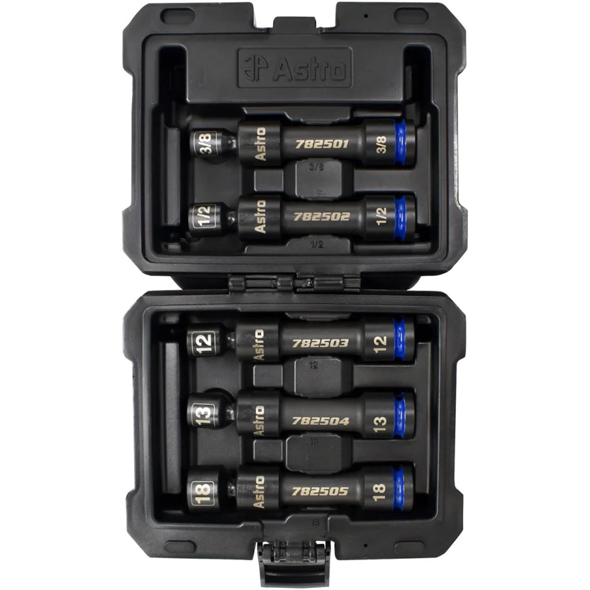 Astro Pneumatic 1/2 Inch Drive 12-Point Pinless Heavy-Duty Driveline Impact Socket Set Secondary image