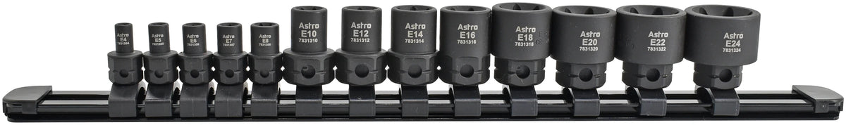 13-Piece 1/4″ & 3/8″ Drive External Torx Nano Impact Socket Set