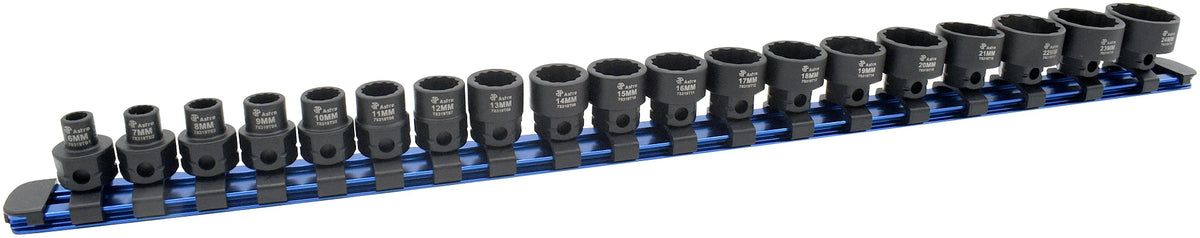 19-Piece 12-Point 3/8″ Drive Nano Impact Sockets 6 -24mm – No Skips
