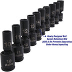 3/8″ Drive Mid-Length Pinless Universal Impact Sockets – Metric