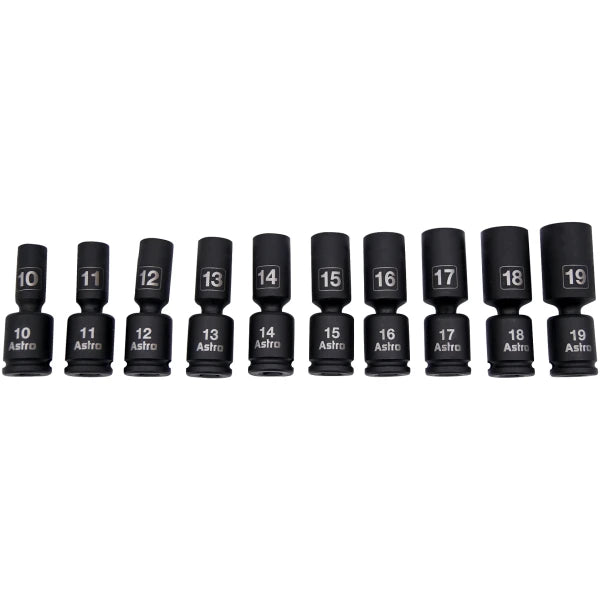 3/8″ Drive Mid-Length Pinless Universal Impact Sockets – Metric