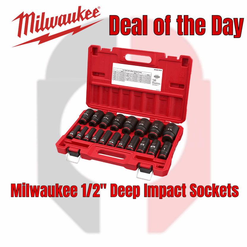19PC SHOCKWAVE Impact Duty™ 1/2" Drive SAE Deep 6 Point Socket Set Main image
