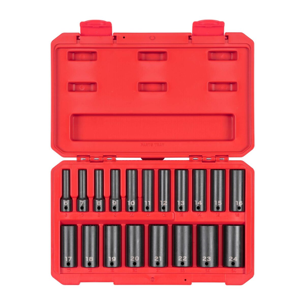 TEKTON 3/8 Inch Drive Deep 12-Point Impact Socket Set with Case, 19-Piece (6-24 mm) | SID91307 Main image