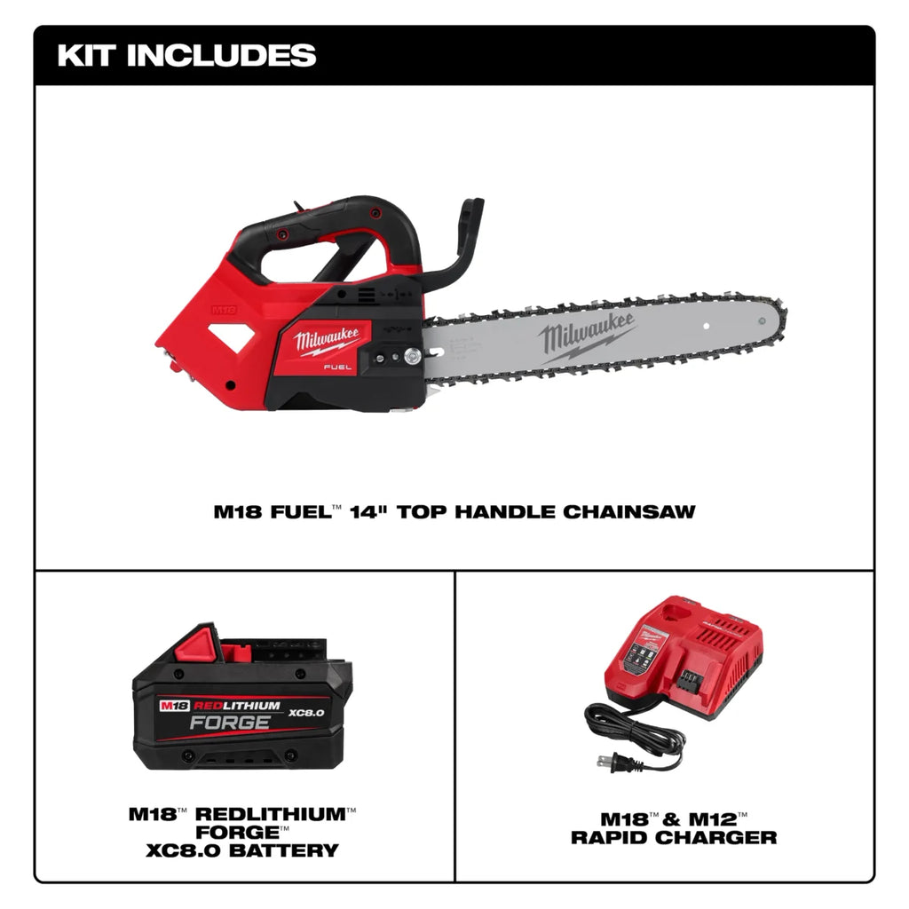 Milwaukee Tool M18 FUEL 14" Top Handle Chainsaw Kit w/ FREE ITEM