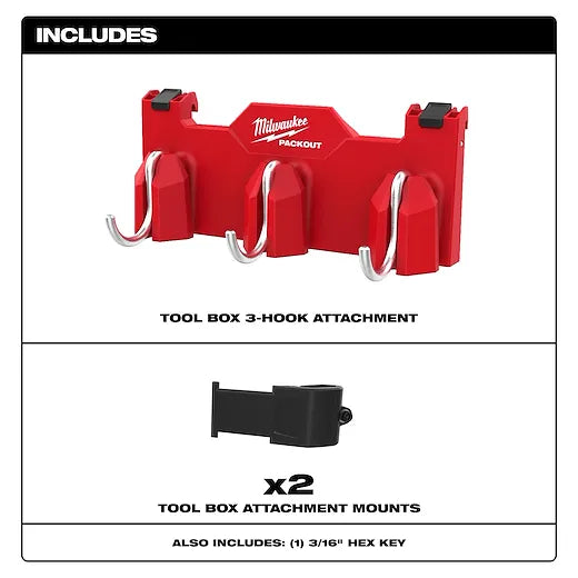 Milwaukee Tool PACKOUT Tool Box 3-Hook Attachment Secondary image