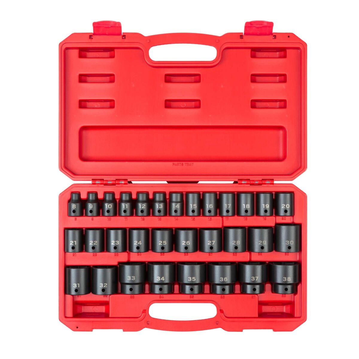 TEKTON 1/2 Inch Drive 6-Point Impact Socket Set with Case, 31-Piece (8-38 mm) | SID92327 Main image