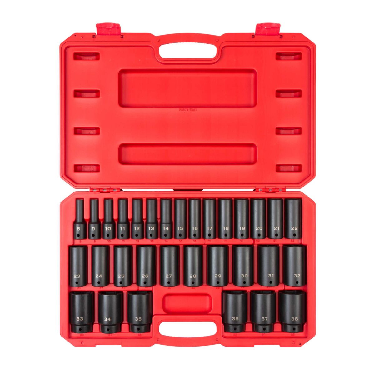 TEKTON 1/2 Inch Drive Deep 6-Point Impact Socket Set with Case, 31-Piece (8-38 mm) | SID92335 Main image