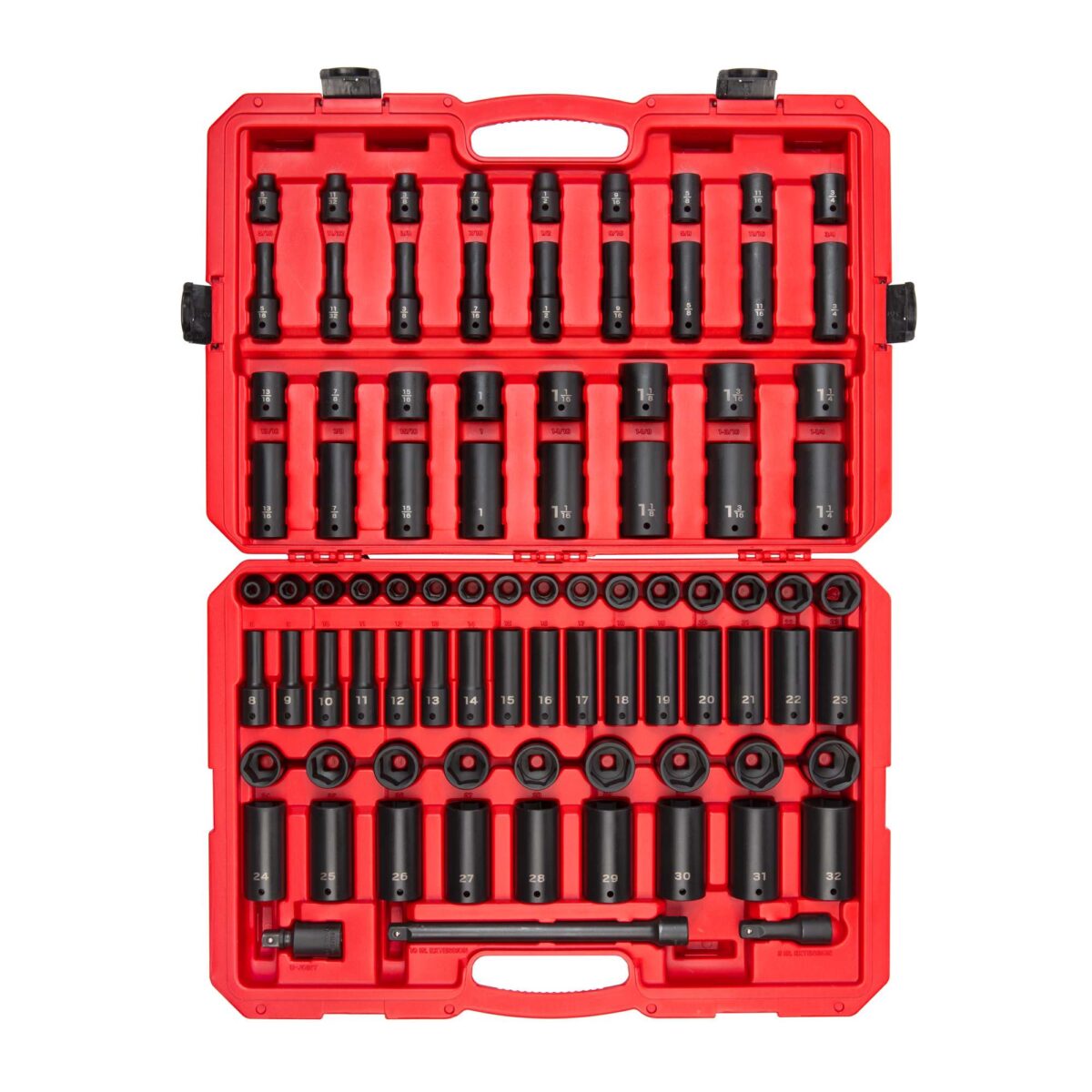 TEKTON 1/2 Inch Drive 6-Point Impact Socket Set with Case, 87-Piece (5/16 - 1-1/4 in., 8-32 mm) | SID92407