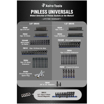 3/8″ Drive Mid-Length Pinless Universal Impact Sockets – Metric