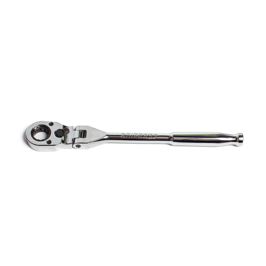 GripEdge | 1/4" Drive Standard Flex Head 7/16 Hex Low Profile Dual Action Driver Ratchet