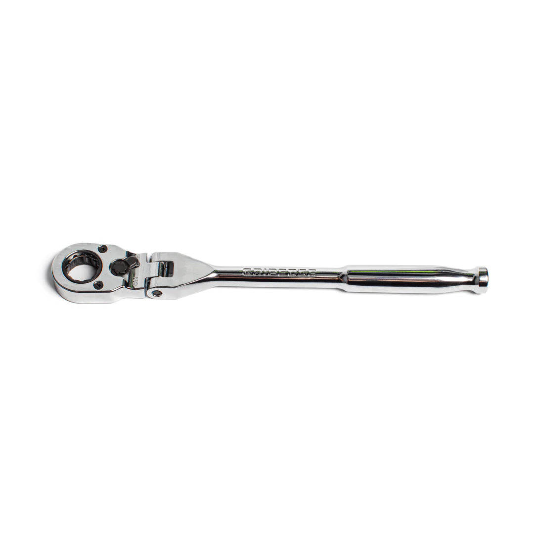 GripEdge | 1/4" Drive Standard Flex Head 7/16 Hex Low Profile Dual Action Driver Ratchet