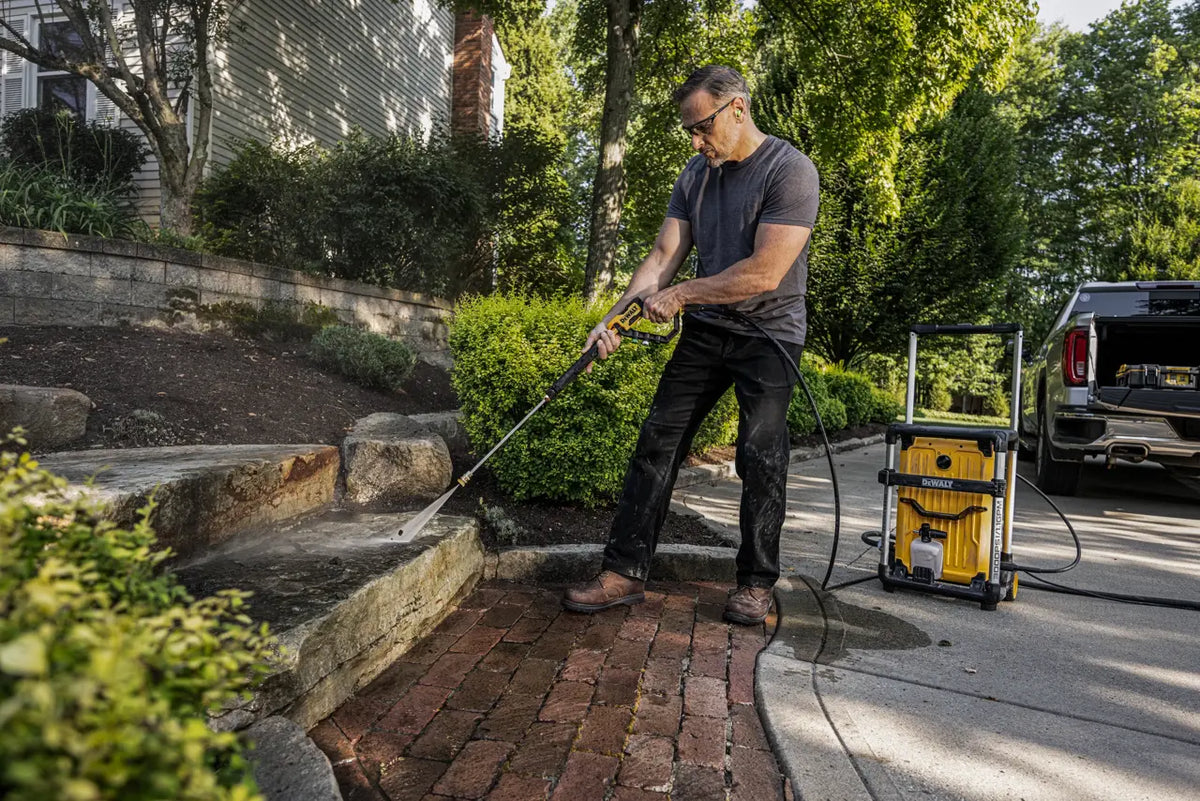 DeWalt 3000 Max PSI* 1.1 GPM 15 AMP Brushless Jobsite Electric Cold Water Pressure Washer w/ FREE 12 in. Rotating Driveway and Sidewalk Surface Cleaner Pressure Washer Attachment