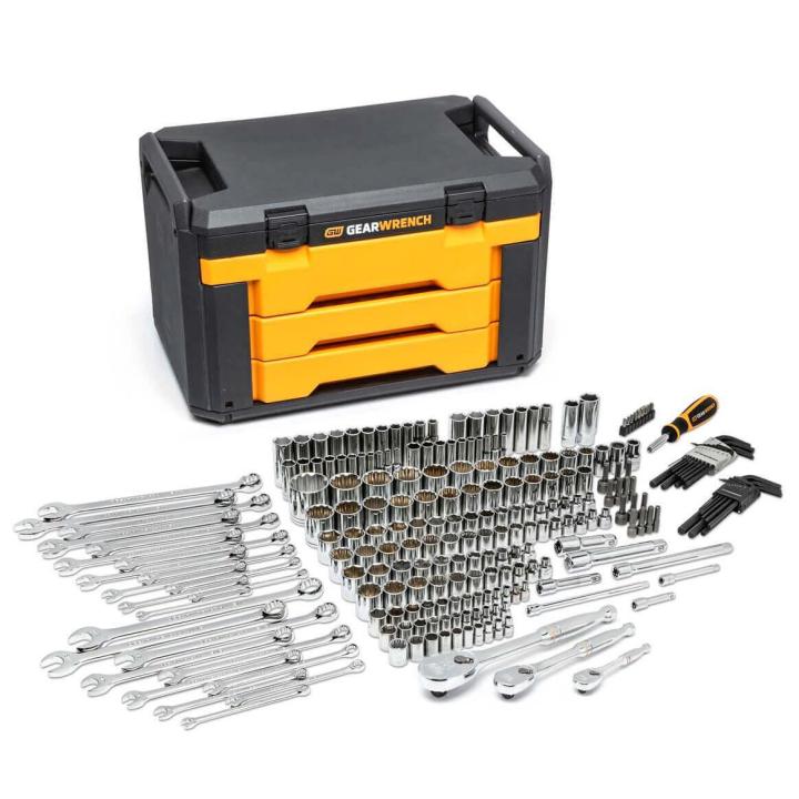 GearWrench 239pc  Mechanics Tool Set in 3 Drawer Storage Box Main image