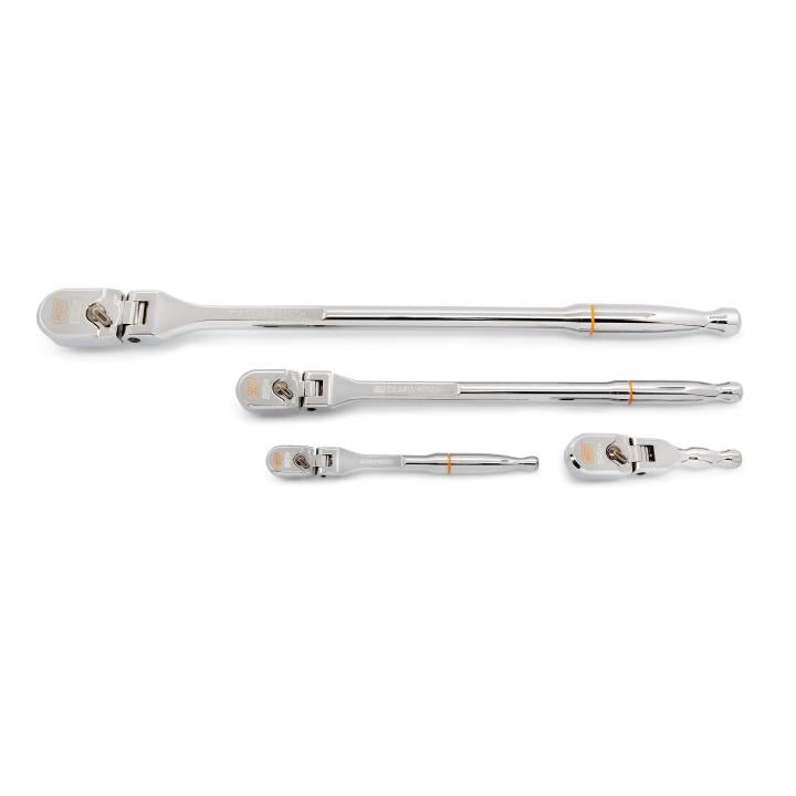 GEARWRENCH 4 Piece 1/4 Inch, 3/8 Inch, and 1/2 Inch Drive 120XP Full Polish Flex Handle Teardrop Ratchet Set Secondary image