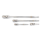 GEARWRENCH 4 Piece 1/4 Inch, 3/8 Inch, and 1/2 Inch Drive 120XP Full Polish Flex Handle Teardrop Ratchet Set