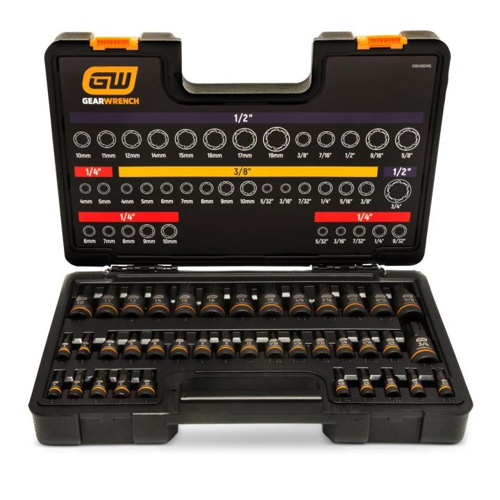 GEARWRENCH 39 Pc. 1/4", 3/8" & 1/2" Drive SAE/Metric Impact Bi-directional Hex Bit Socket Master Set