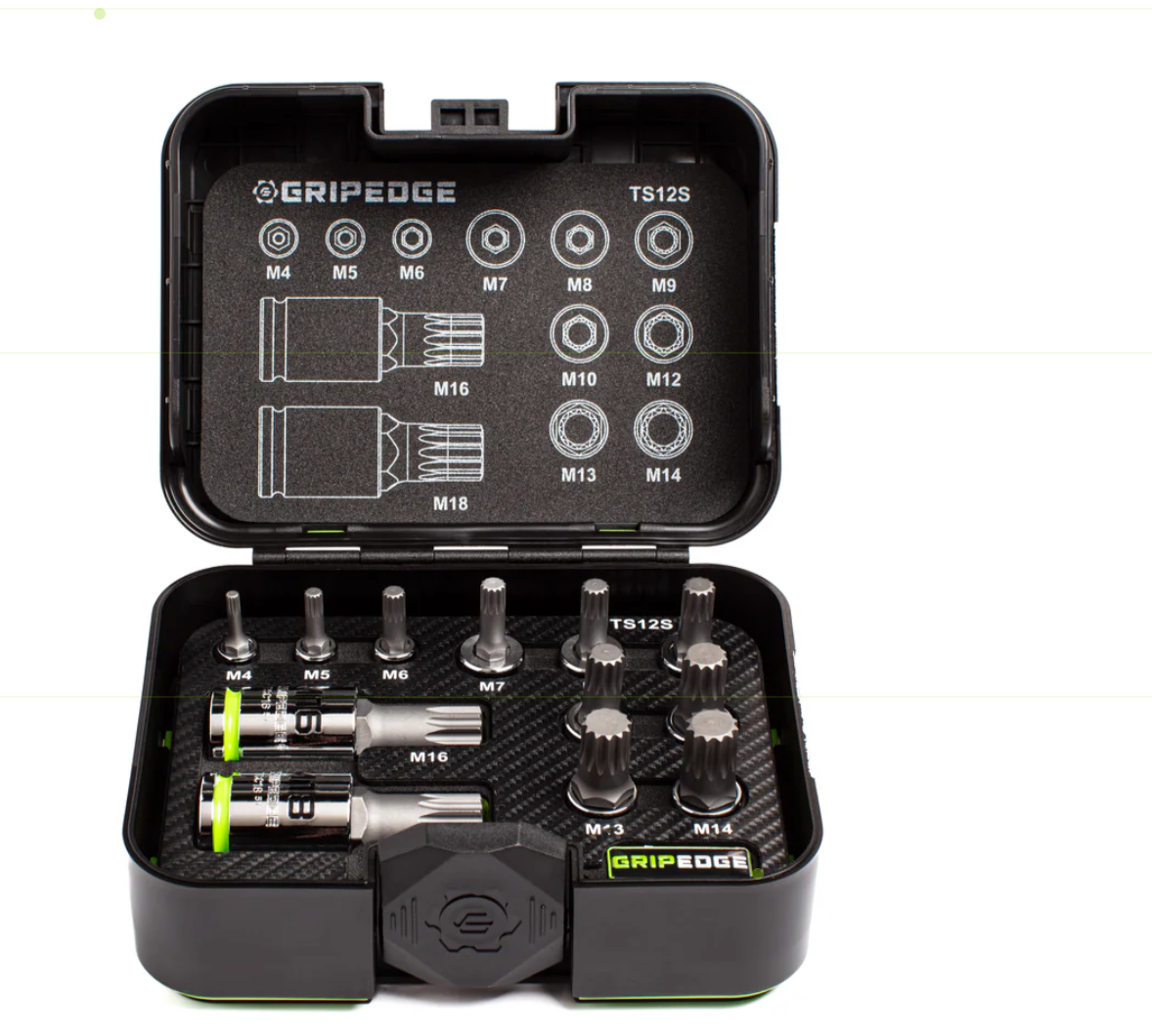 Grip Edge Tools 12-PC RPT 1/4, 3/8 & 1/2" Drive Standard Triple Square Bit Socket Set