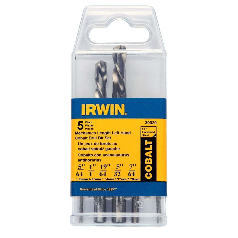 5 Piece Left Hand Cobalt Drill Bit Set Main image