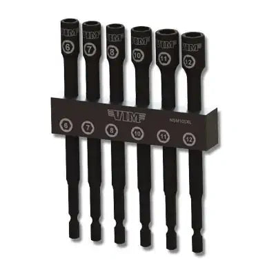 VIM Tools 6-Piece 6 in. Extra Long Metric Nut Setter Kit Set