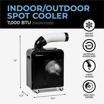 VisionAir 7,000 BTU Portable Indoor/Outdoor Spot Cooler