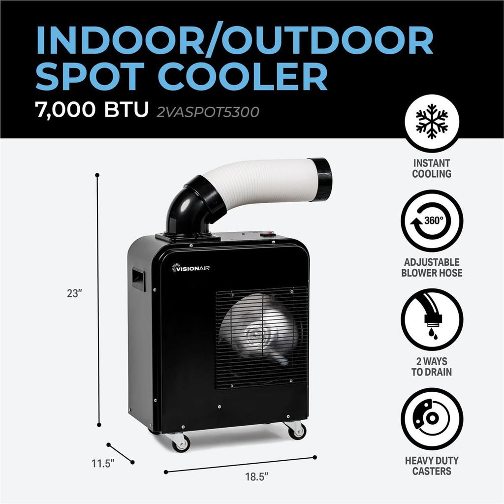 VisionAir 7,000 BTU Portable Indoor/Outdoor Spot Cooler